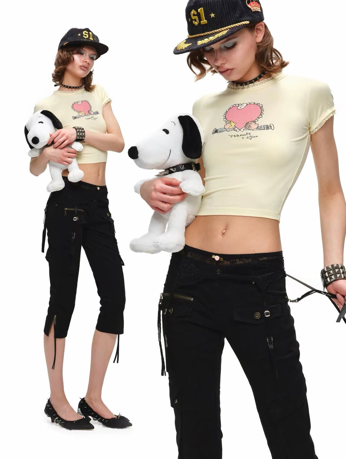Peanuts Print Crop Tee