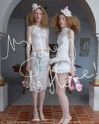 Rosette Cotton Heart Ruffle Mini Dress