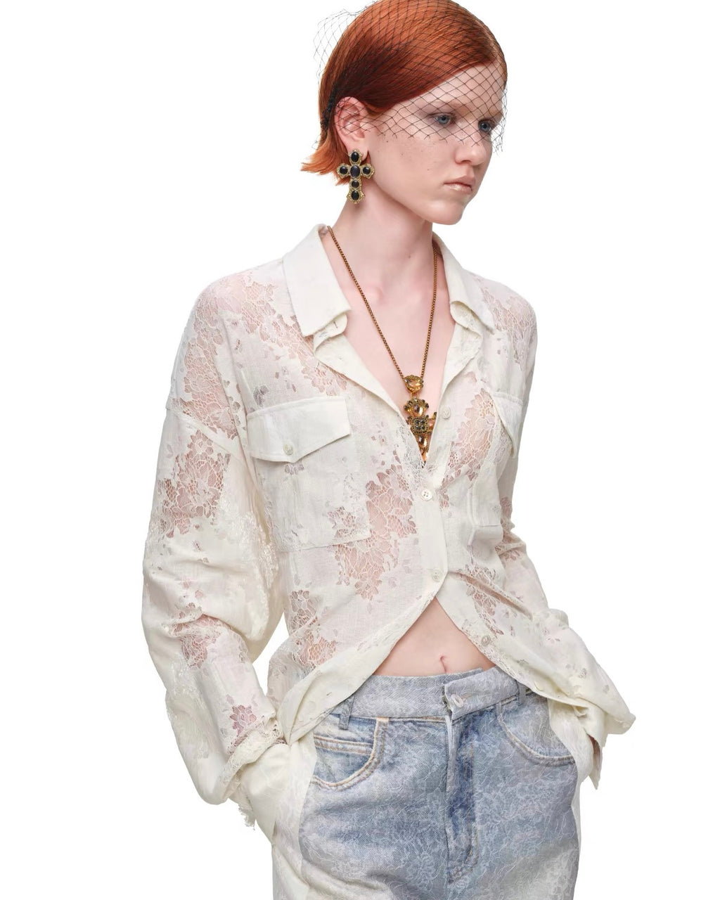 Wraith Lace Corset Shirt