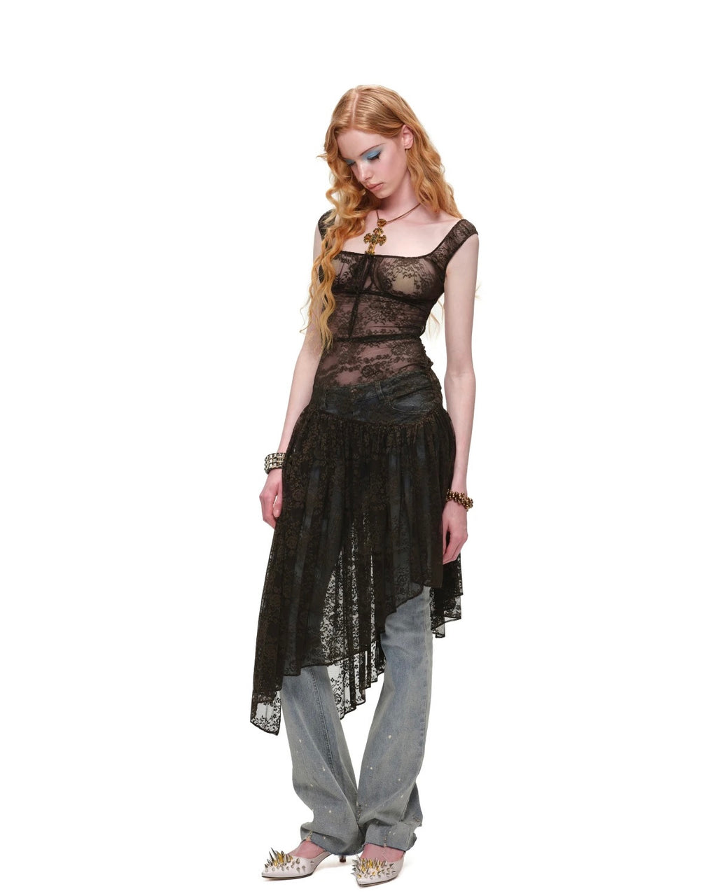 Nocturne Lace Asymmetric Dress