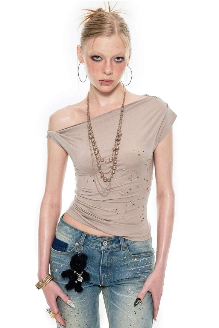 Off 1-Shoulder Star Top