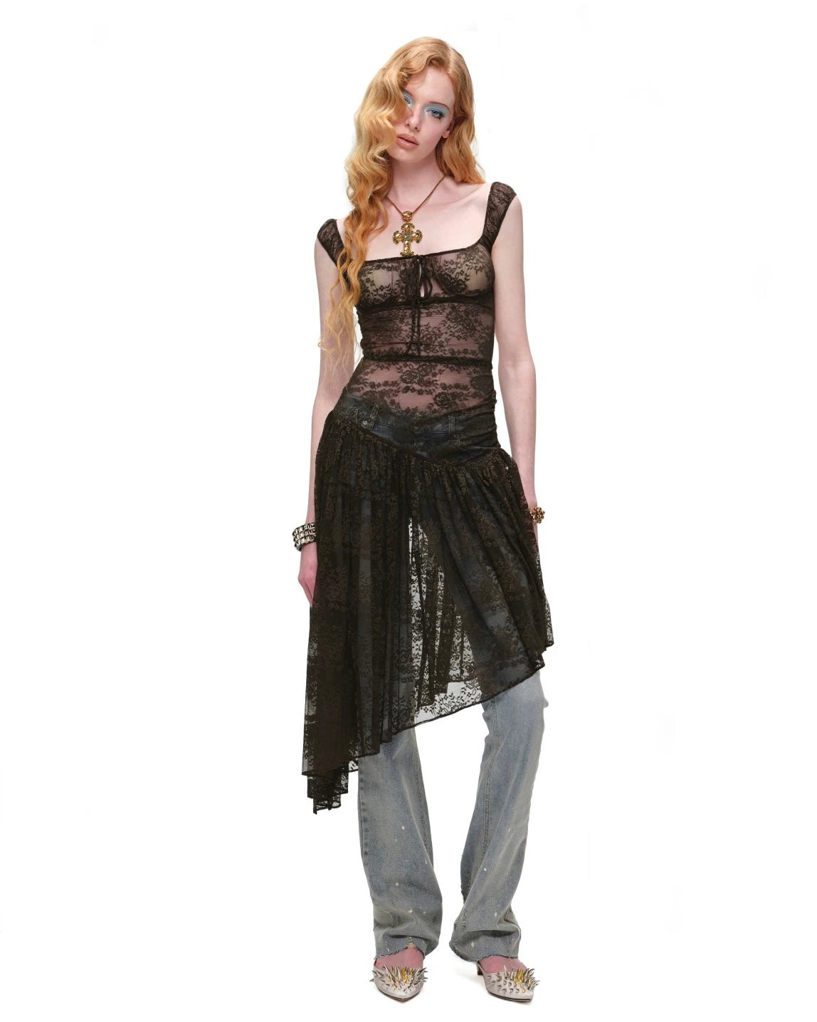 Nocturne Lace Asymmetric Dress