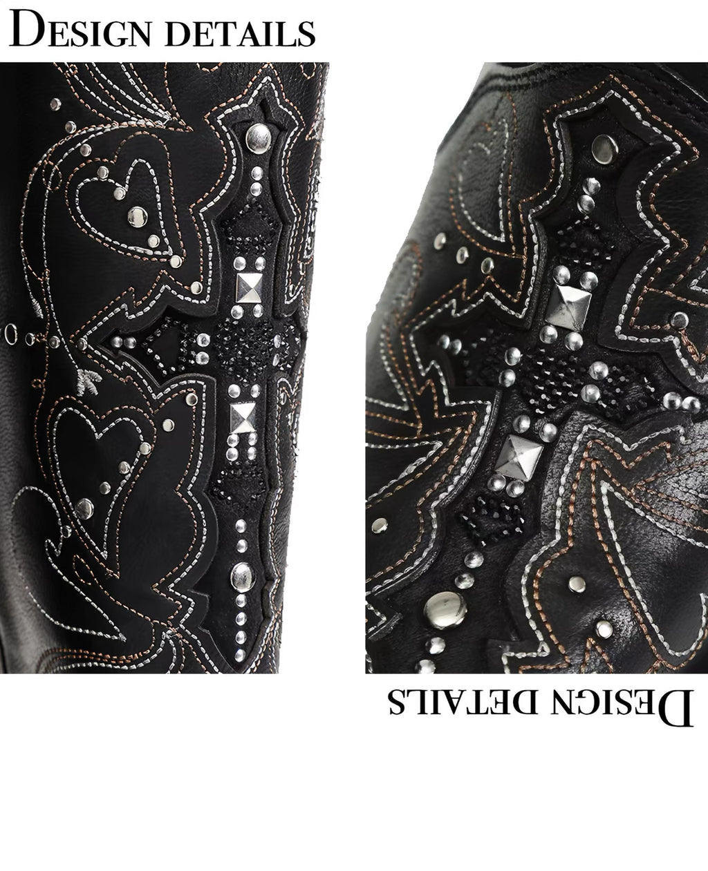 Embroidered Cross Cowboy Boots