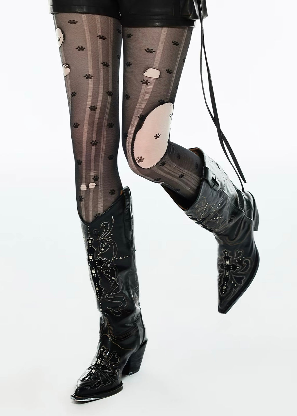 Embroidered Cross Cowboy Boots