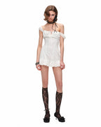 Cotton Eyelet Corset Mini Dress