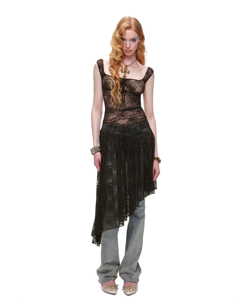 Nocturne Lace Asymmetric Dress