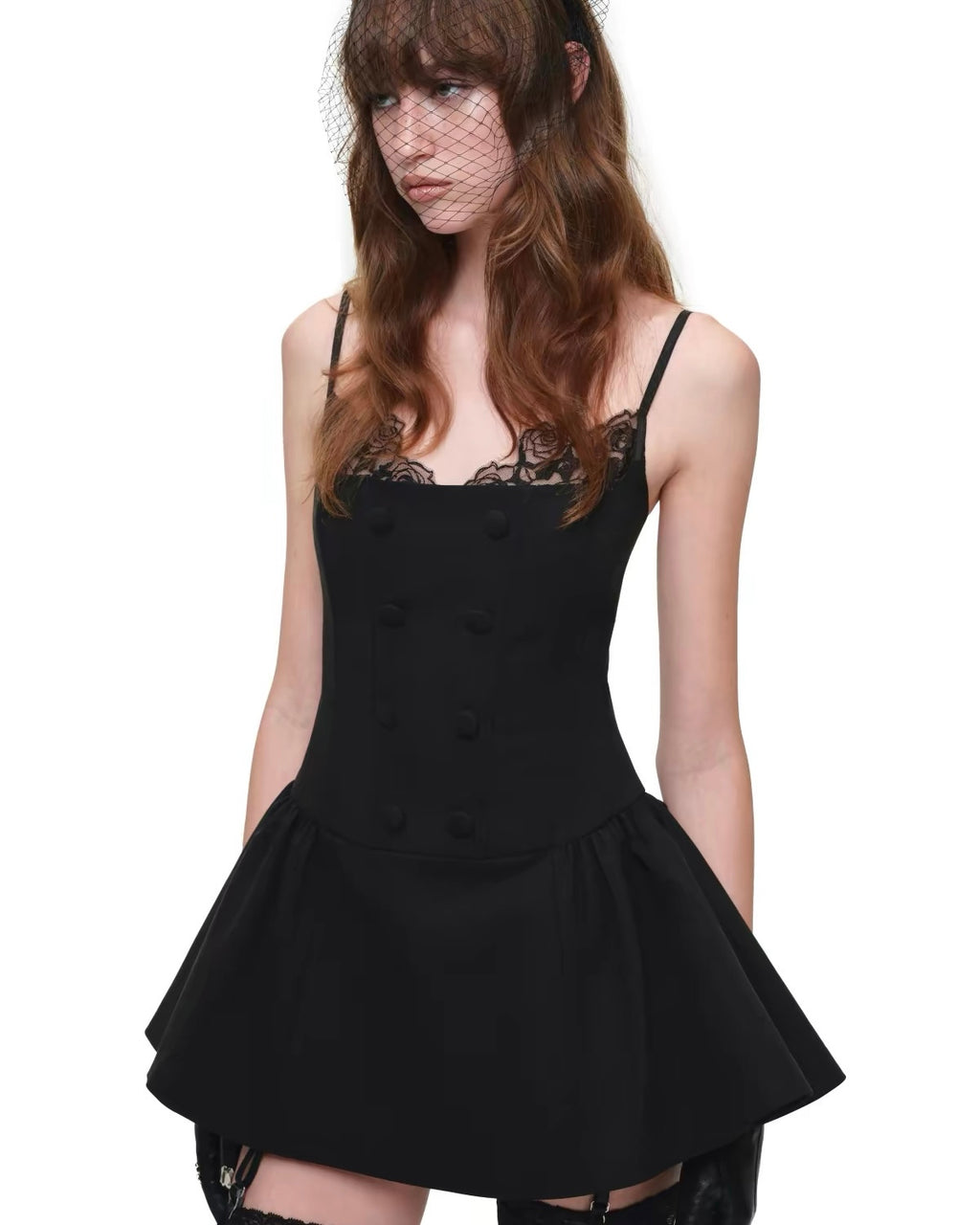 Corset Napoleon-Button Mini Dress
