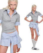 Two-Piece Collar Polo Shirt