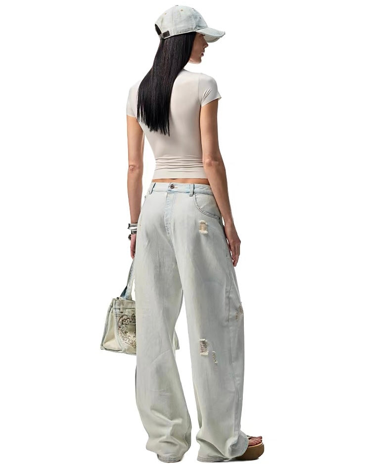 1JINN Print Wide-Leg Jeans