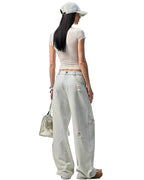 1JINN Print Wide-Leg Jeans