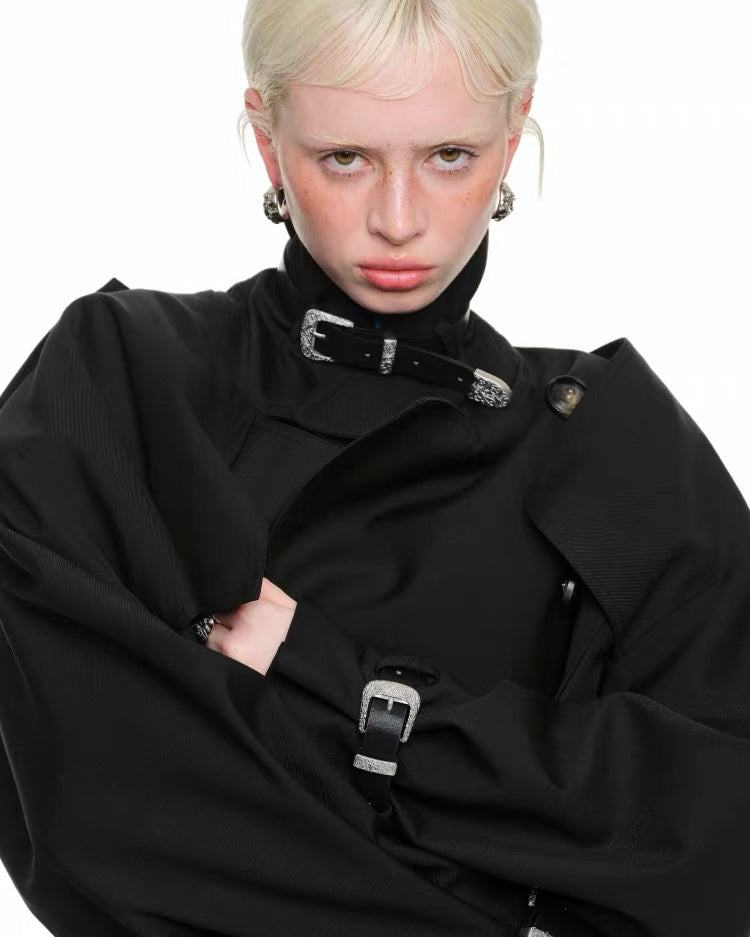 Belted Ultra-Cropped Trench Jacket