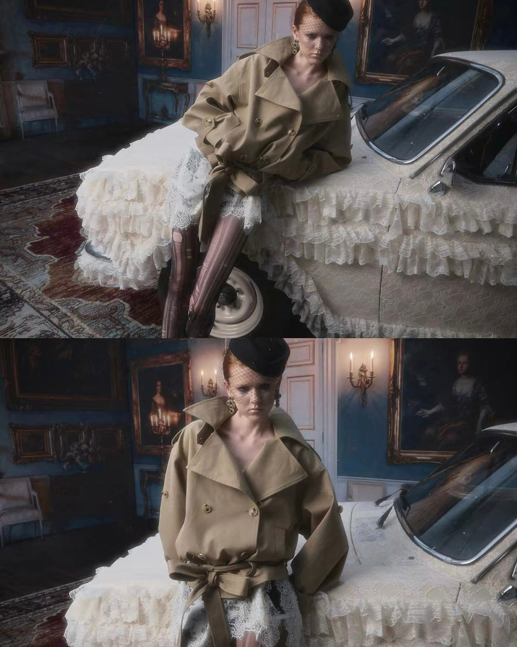 Crop Belted Trench Jacket