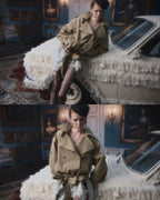 Crop Belted Trench Jacket