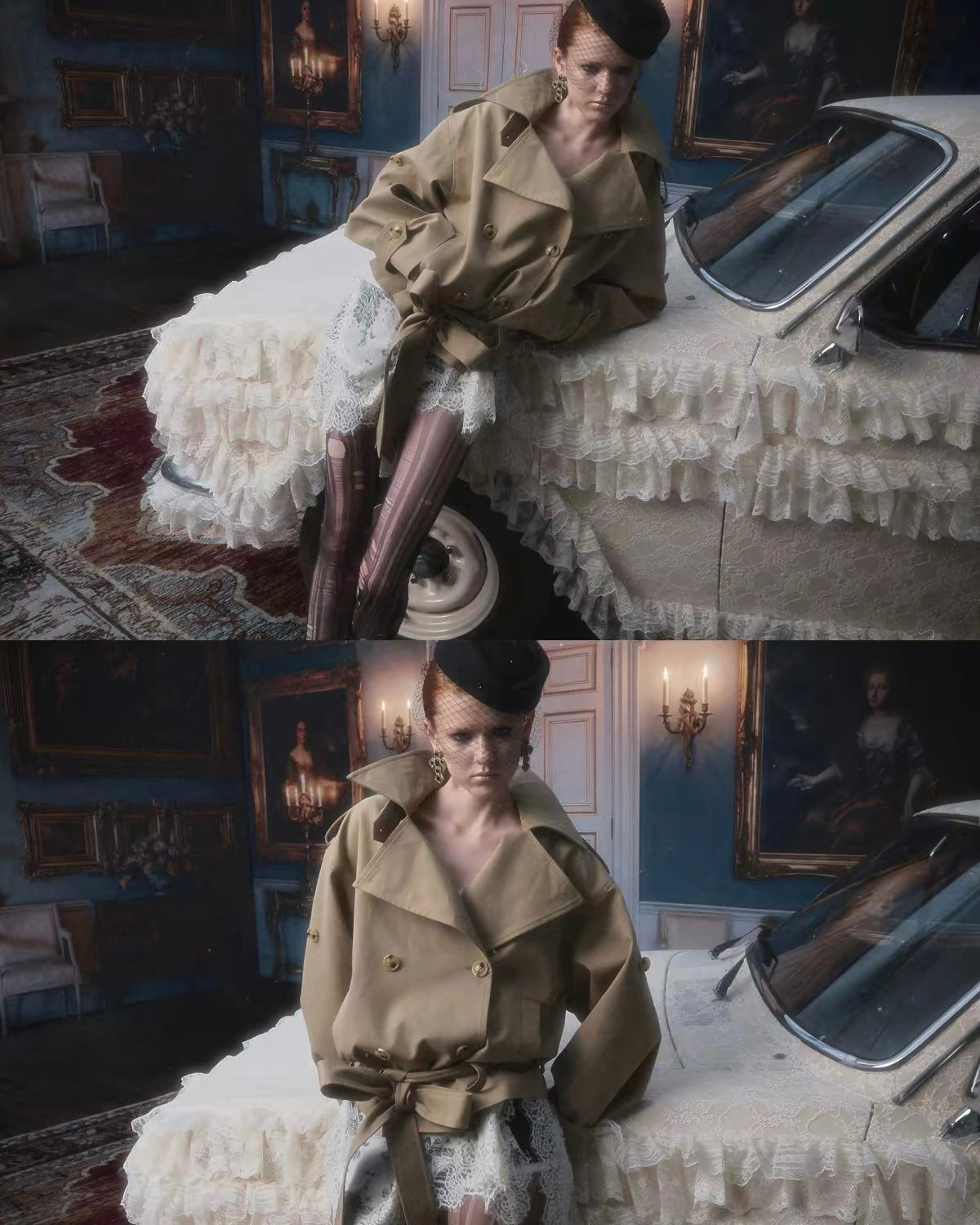 Crop Belted Trench Jacket