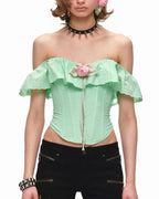 Rose Eyelet Cotton Corset Top