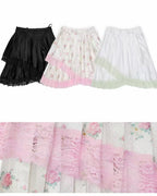 Porcelain Lace Pleated Midi Skirt