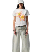 1JINN Print Wide-Leg Jeans