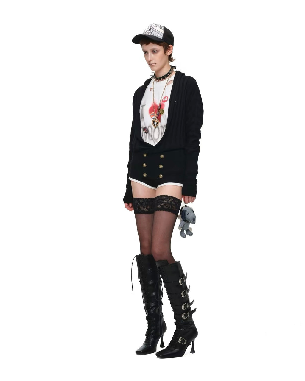 "I ♥ Snoopy" Distressed Spray-Print Oversized Tee