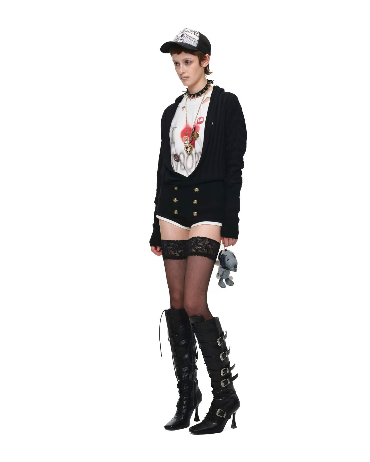 "I ♥ Snoopy" Distressed Spray-Print Oversized Tee
