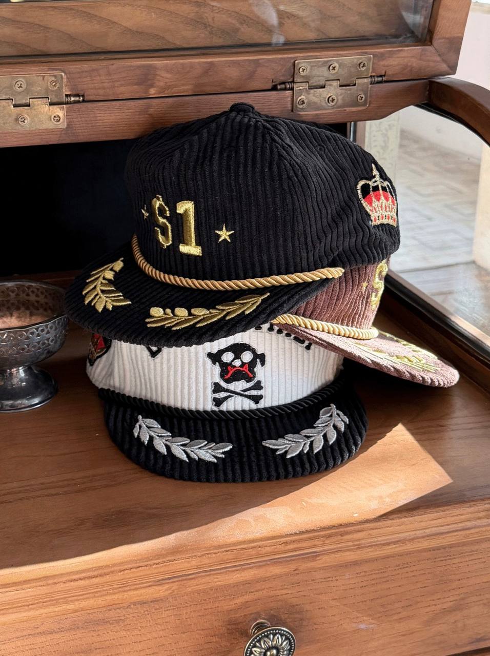 Corduroy Embroidered Cap