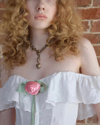 Rose Eyelet Cotton Corset Top