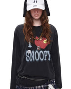 "I ♥ Snoopy" Distressed Spray-Print Oversized Tee