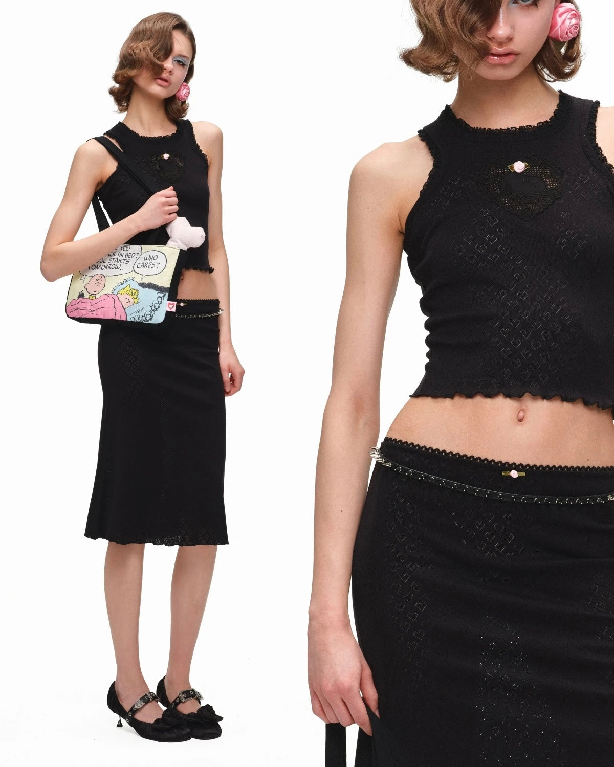 Romantic Cotton Lace Midi Skirt