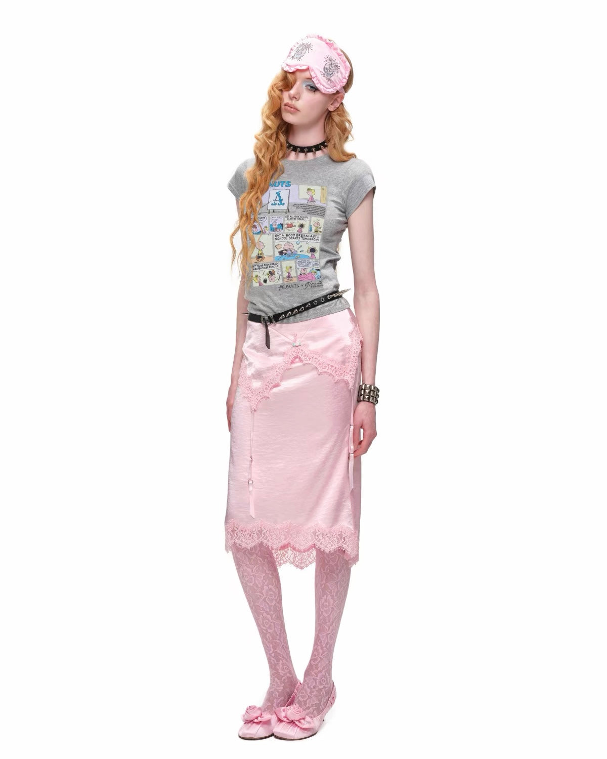 Garter Midi Silk Skirt