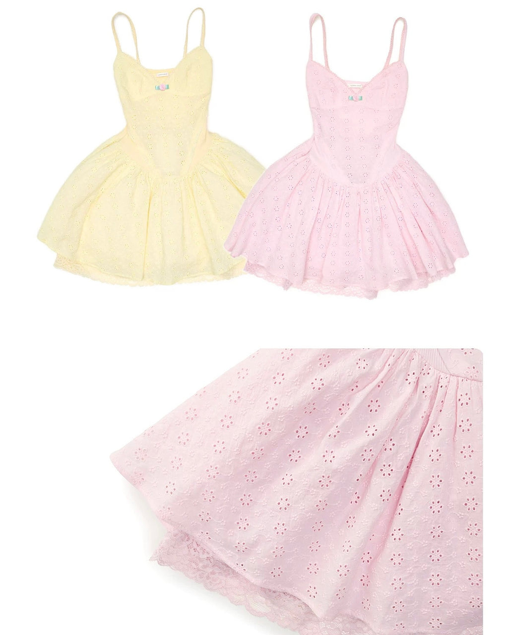 Rosette Eyelet Babydoll Dress