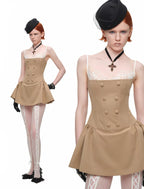 Corset Napoleon-Button Mini Dress