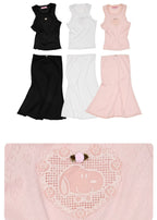 Romantic Cotton Lace Midi Skirt
