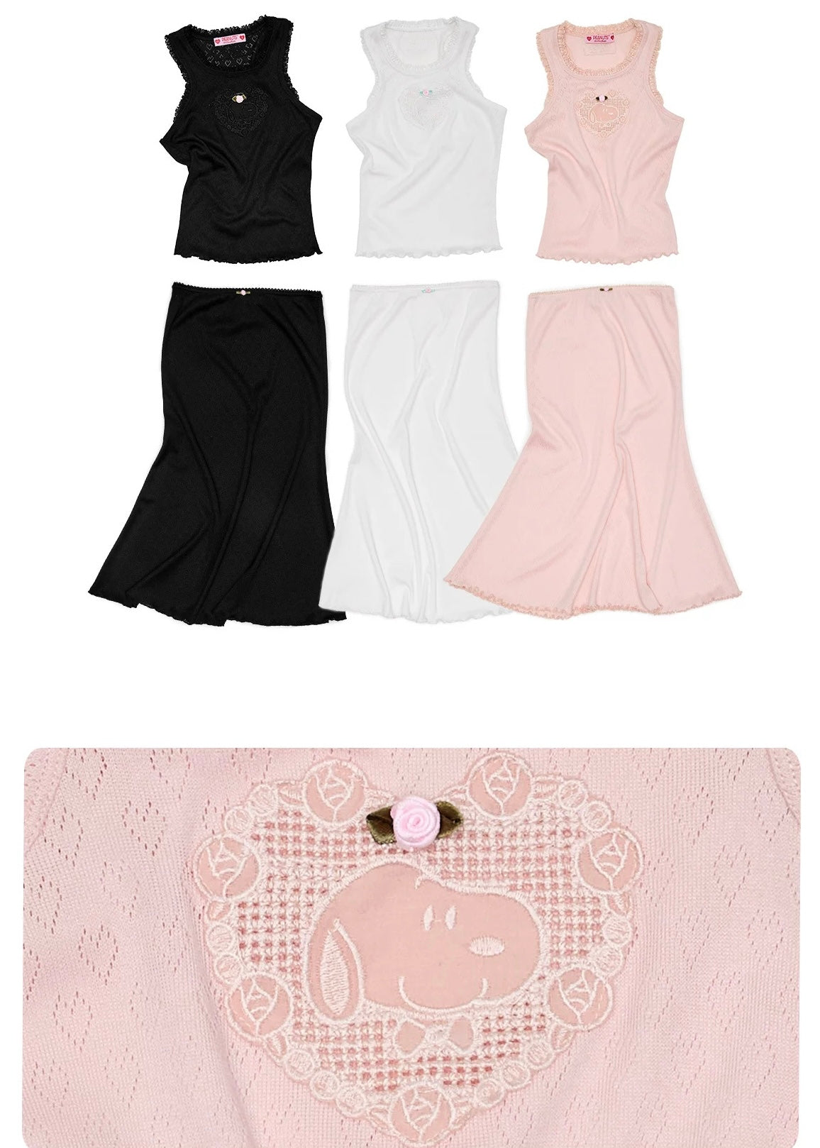 Romantic Cotton Lace Midi Skirt