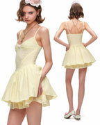 Rosette Eyelet Babydoll Dress
