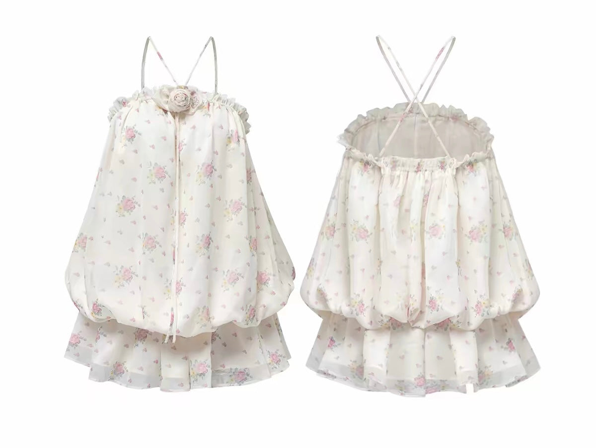 Bloom Chiffon Ruffle Dress