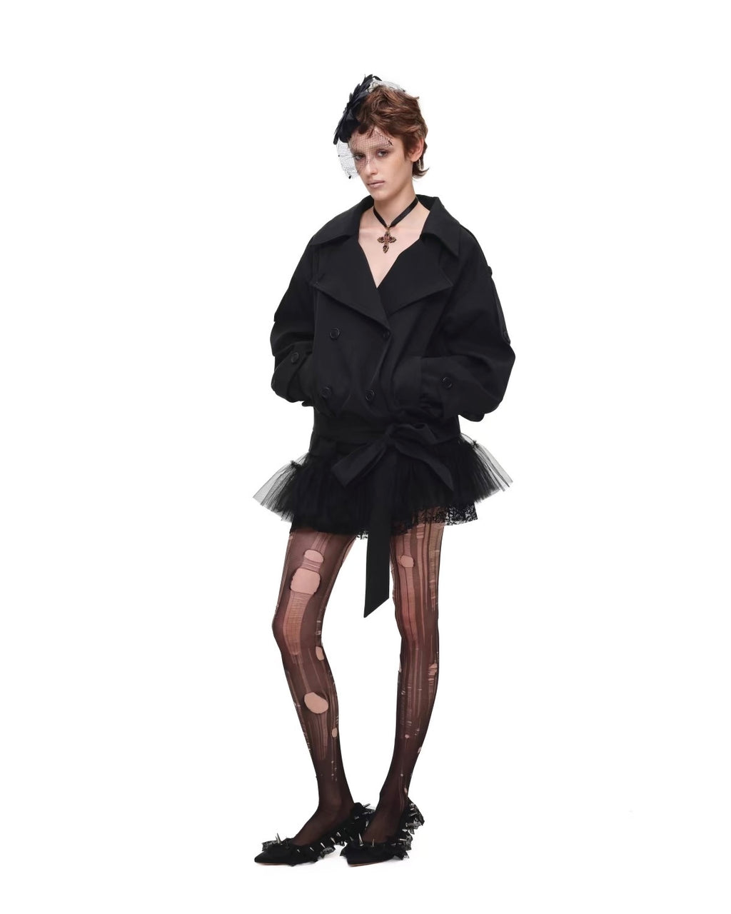 Crop Belted Trench Jacket
