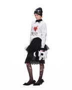 "I ♥ Snoopy" Distressed Spray-Print Oversized Tee