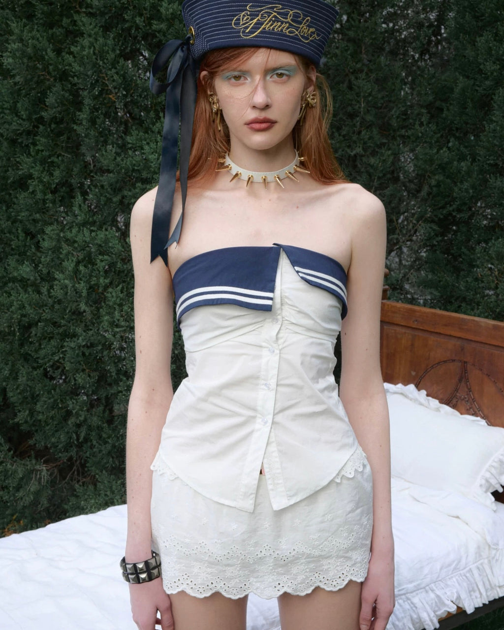 Sailor Button Tube Top