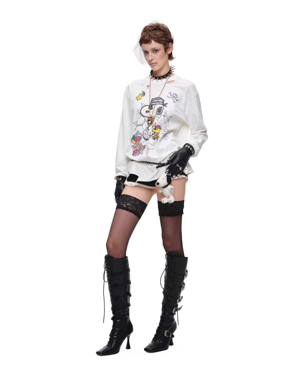Snoopy Distressed Tattoo Long Sleeve Tee