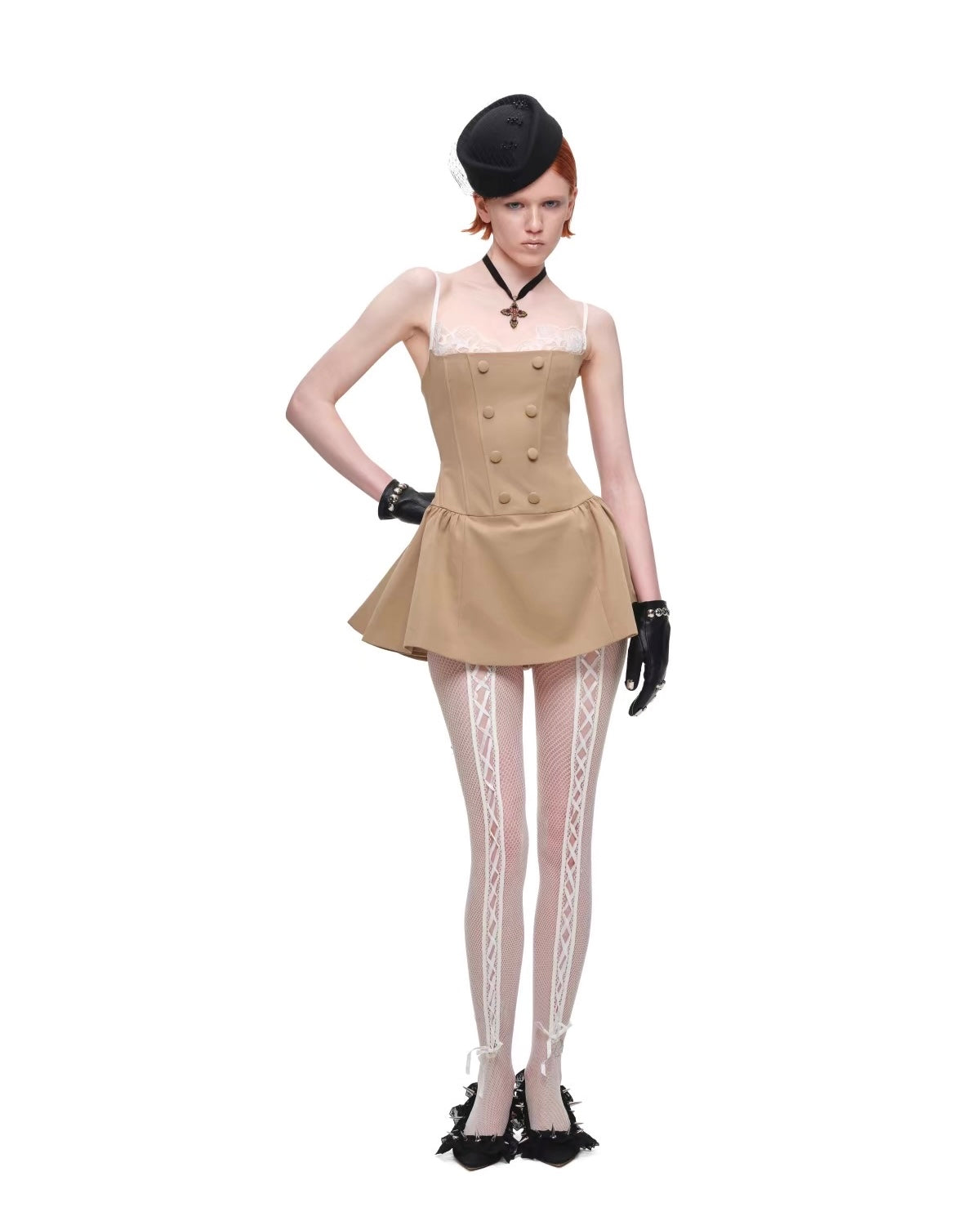 Corset Napoleon-Button Mini Dress