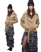 Deconstructed Plaid Tiered Maxi Skirt
