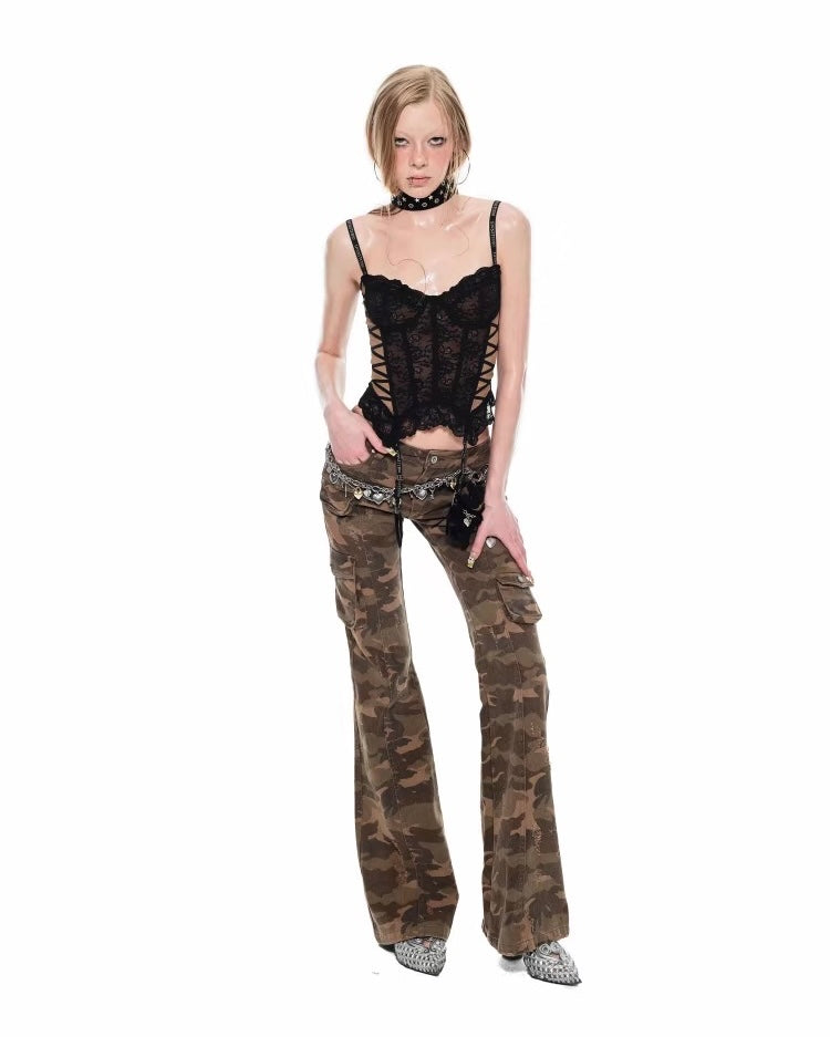 Lace Corset with Detachable Garters