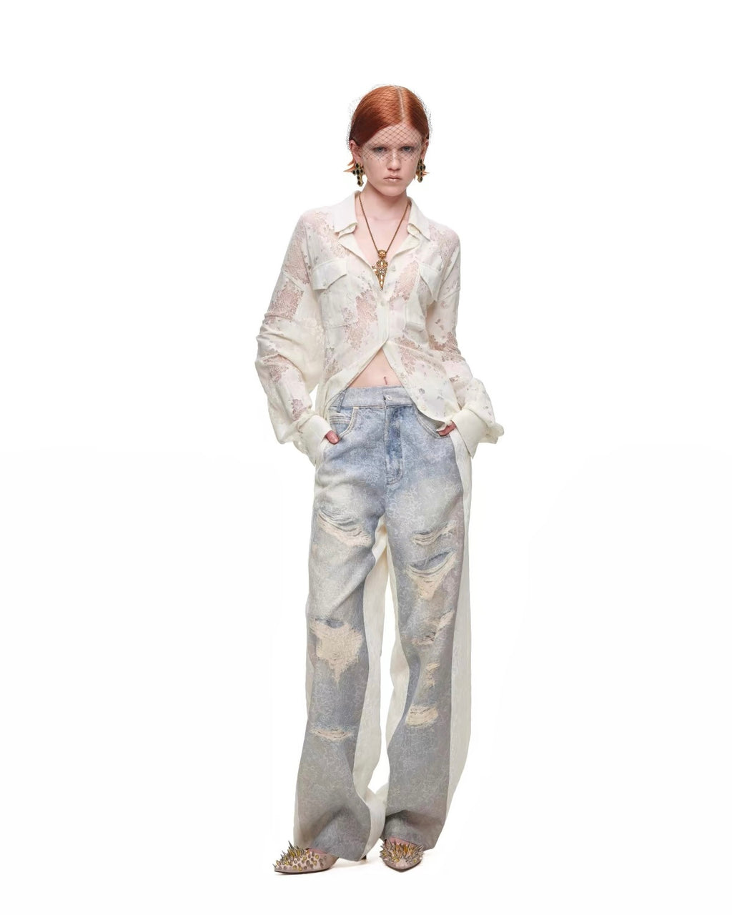 Faded Halo Denim Pants
