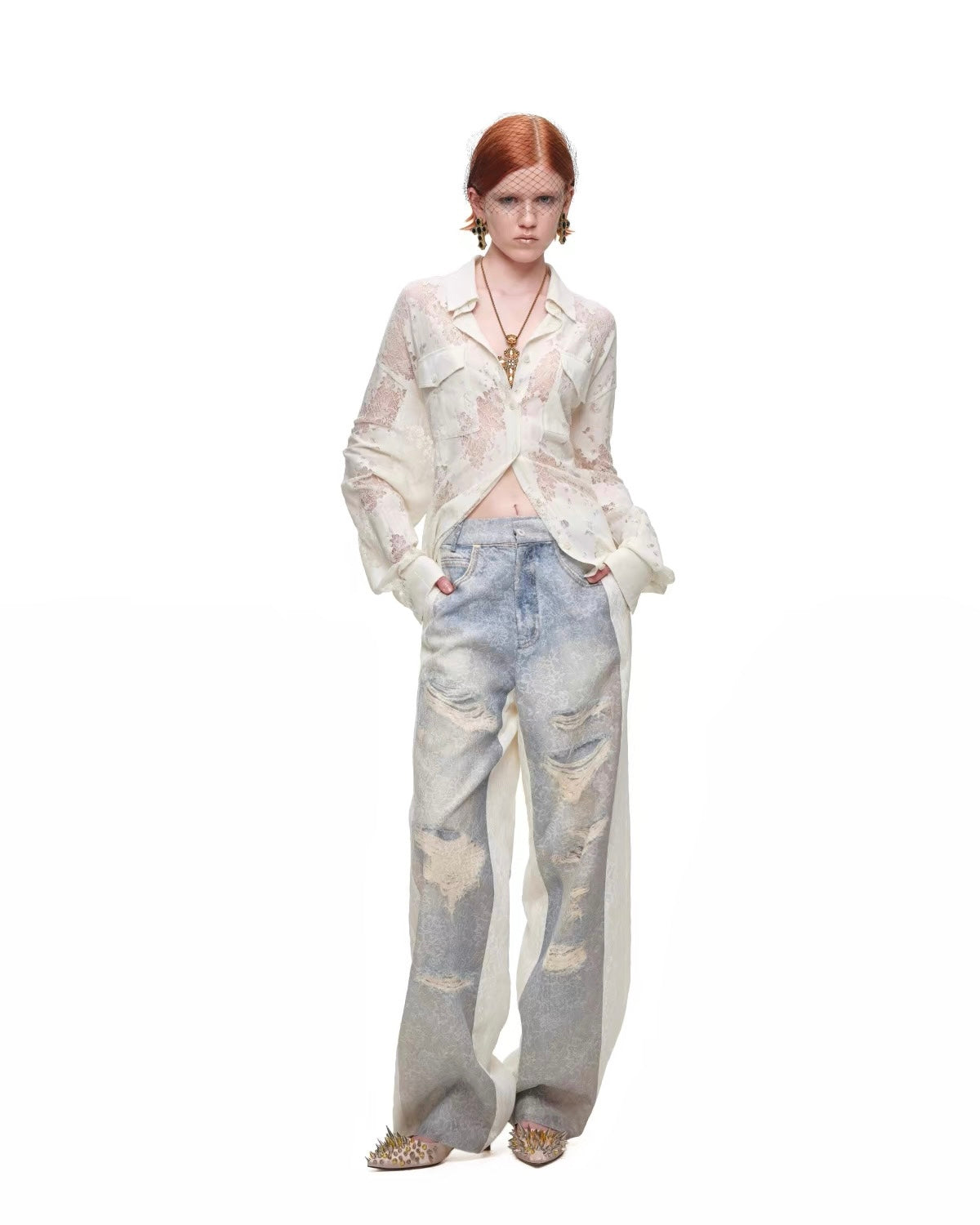Faded Halo Denim Pants