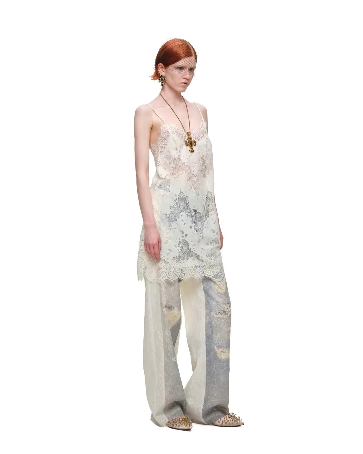 Lace Cutout Cami Slip Dress