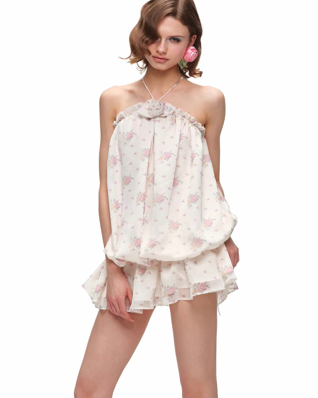 Bloom Chiffon Ruffle Dress