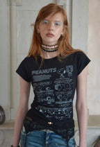 Peanuts Print Short Sleeve Tee