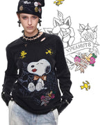 Snoopy Distressed Tattoo Long Sleeve Tee