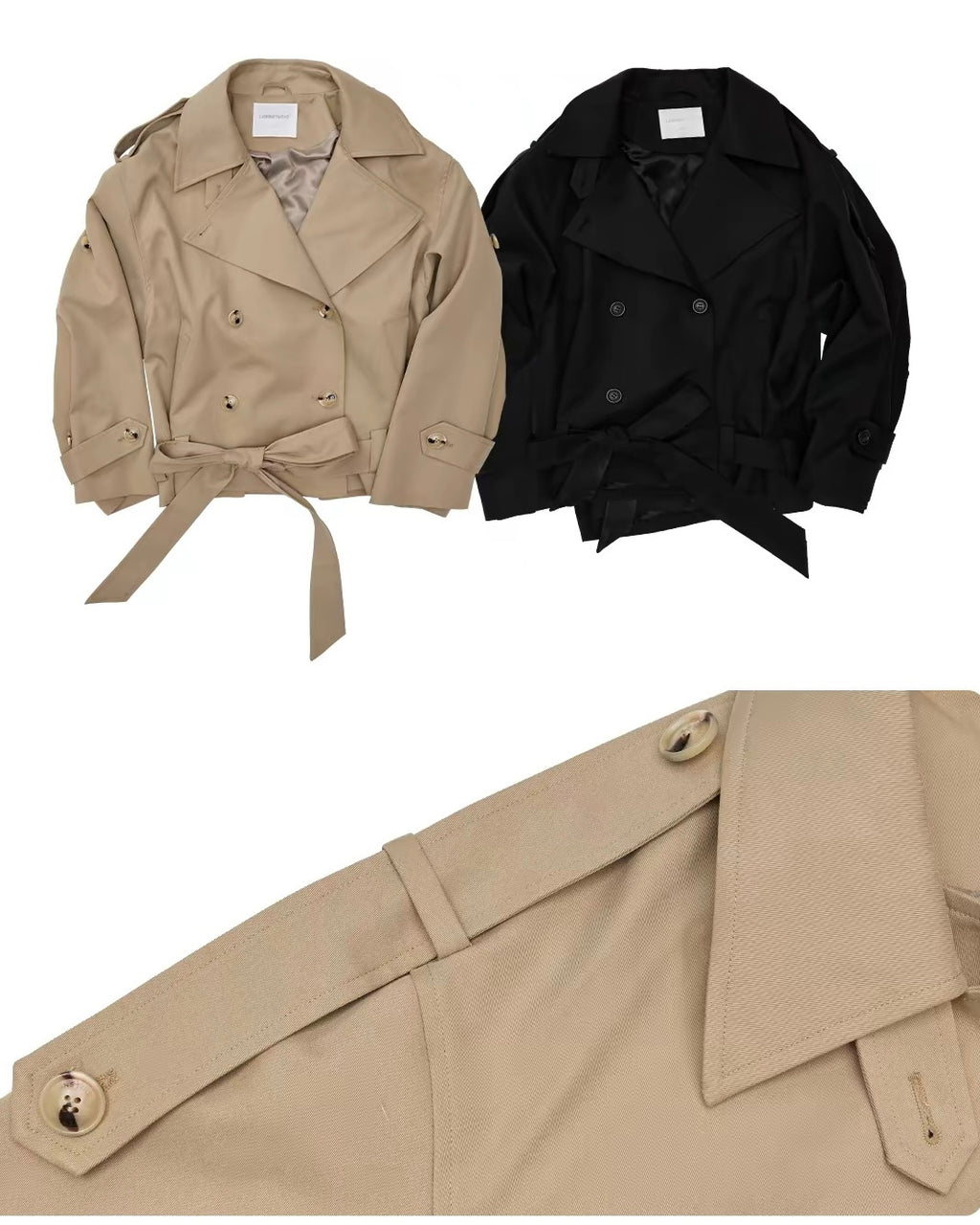 Crop Belted Trench Jacket
