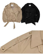 Crop Belted Trench Jacket