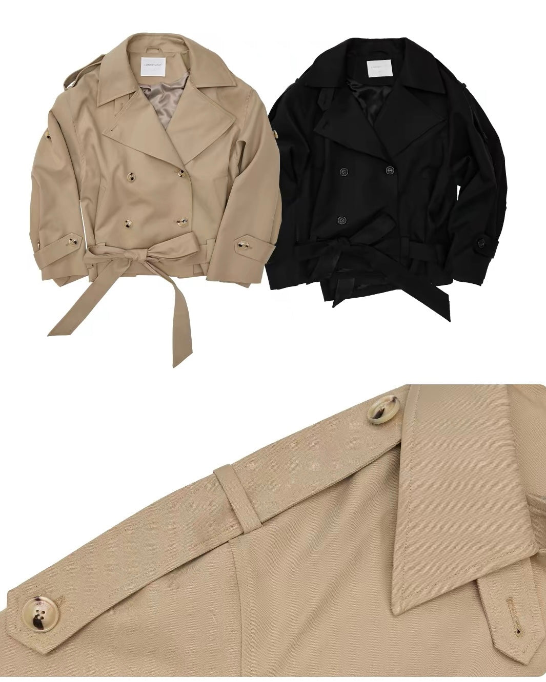Crop Belted Trench Jacket